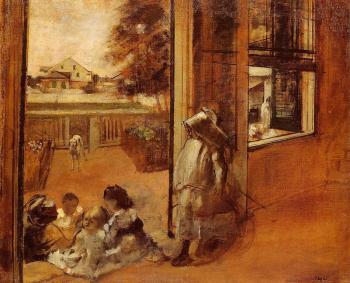 Edgar Degas : Children on a Doorstep